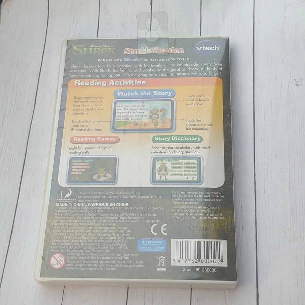 Sealed 🆕 Shrek's Vacation Animated -Book Ages 5-7 New Sealed VTech V Reader